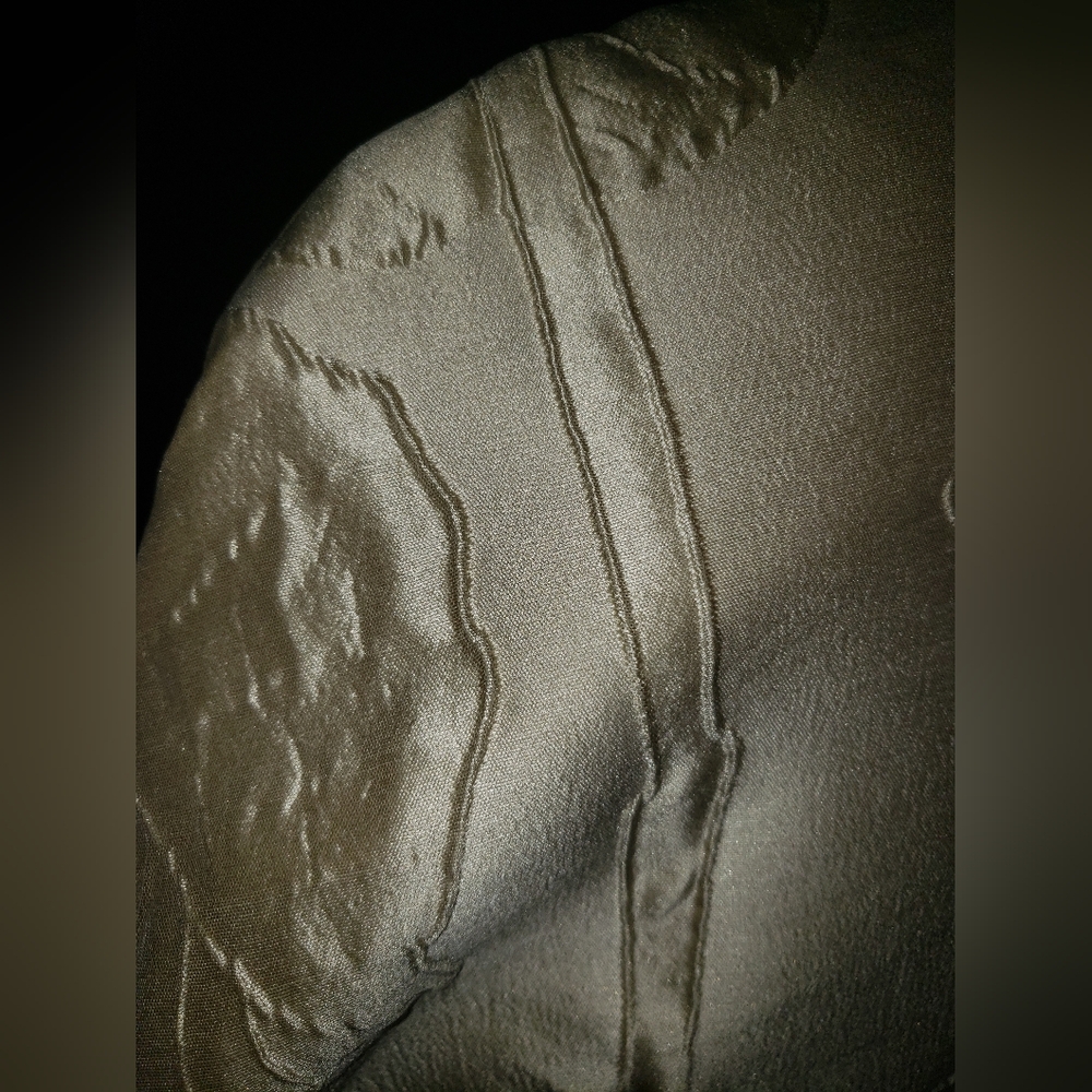 Vgt. Kay Unger 100% silk brocade champagne biege bolero crop jacket